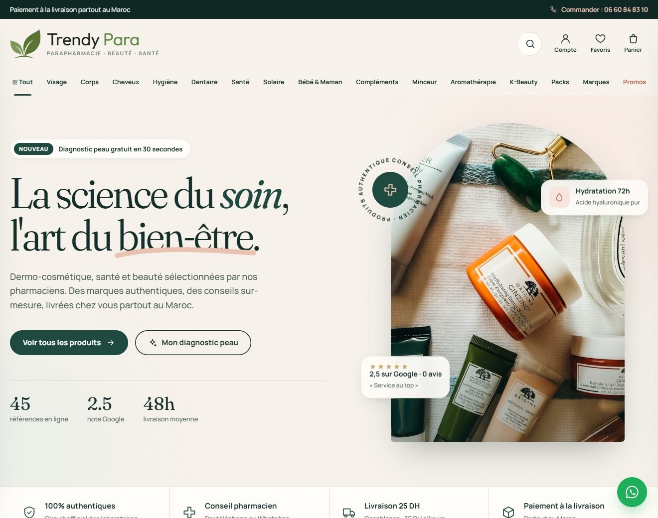 Page d'accueil du site Trendy Para