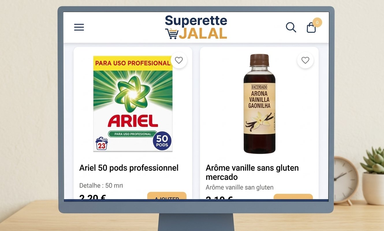Capture d'écran du site e-commerce Superette Jalal